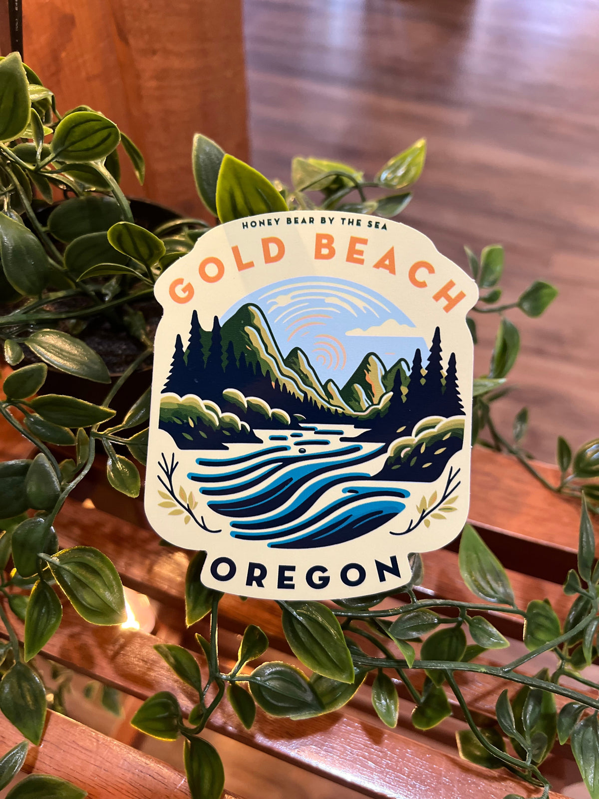 Gold Beach, OR River Scene Sticker