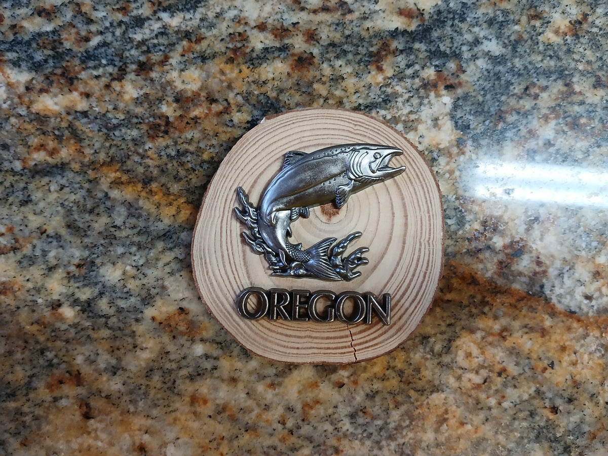 Wood Fish Circle Magnet