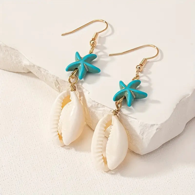 Starfish + Seashell Earrings