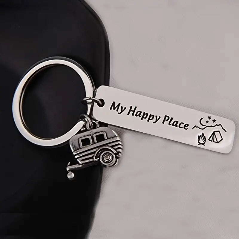My Happy Place RV Keychain