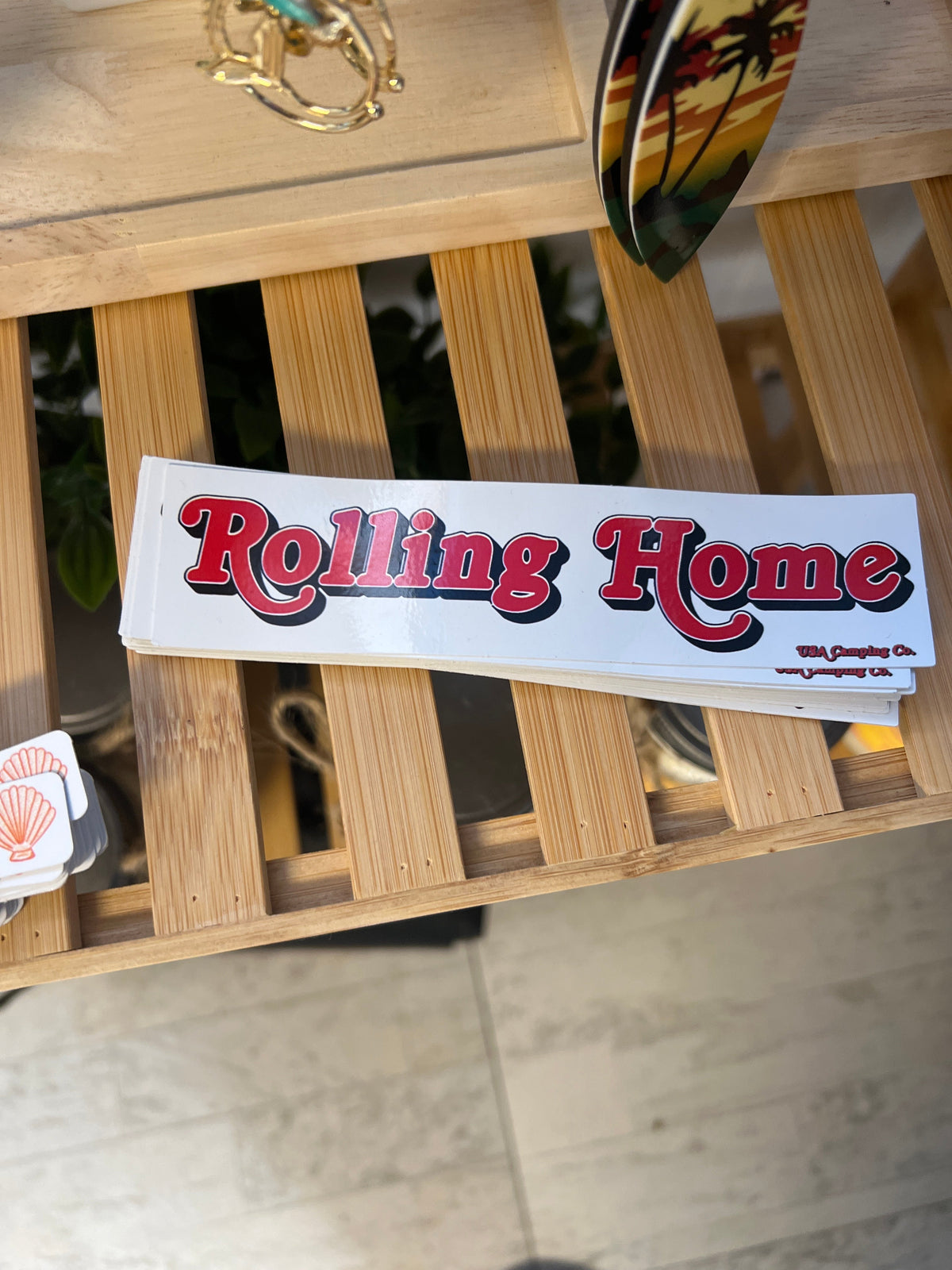 Rolling Home Sticker - On the Beach RV - Port Aransas, TX Sticker