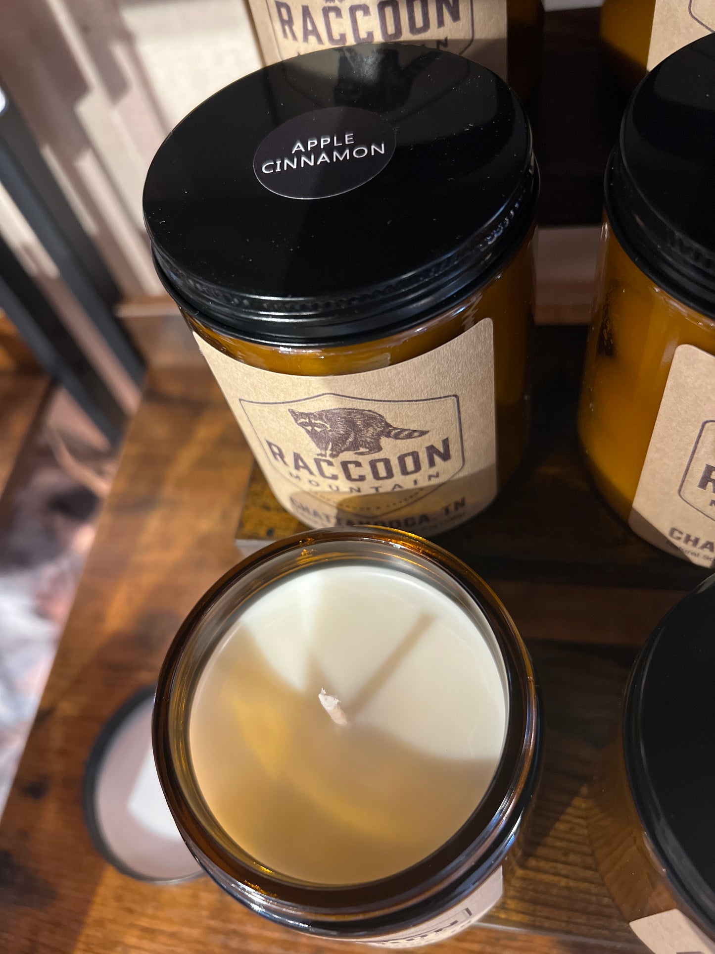 Raccoon Mountain Logo Candle