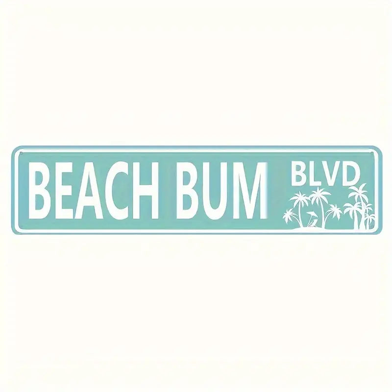 Beach Bum Blvd Metal Sign
