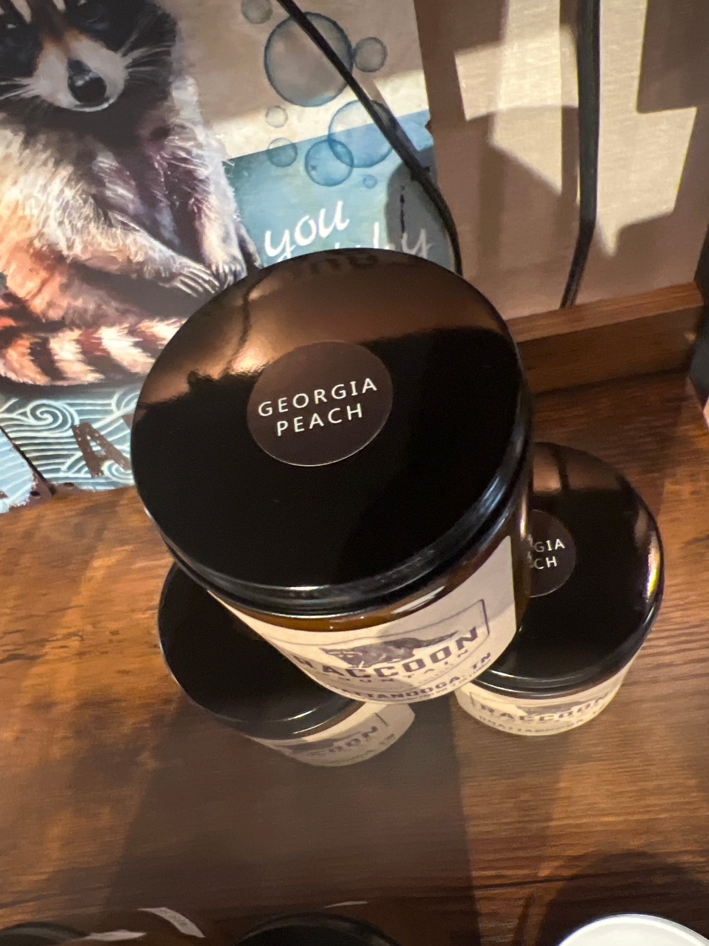 Raccoon Mountain Logo Candle