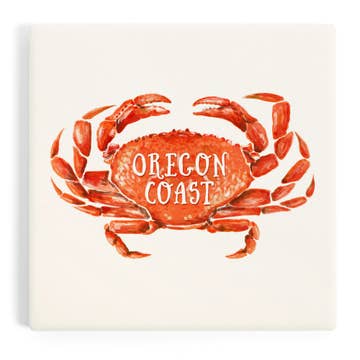 Oregon Coast Dungeness Crab Ceramic Coaster