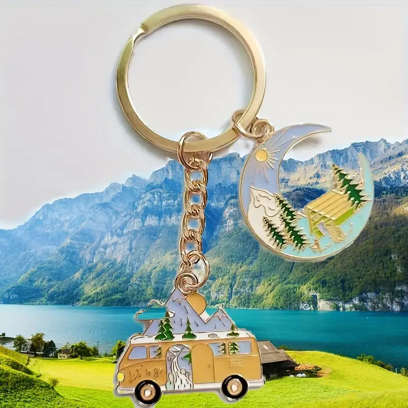 Moonlight + VW Bus Keychain