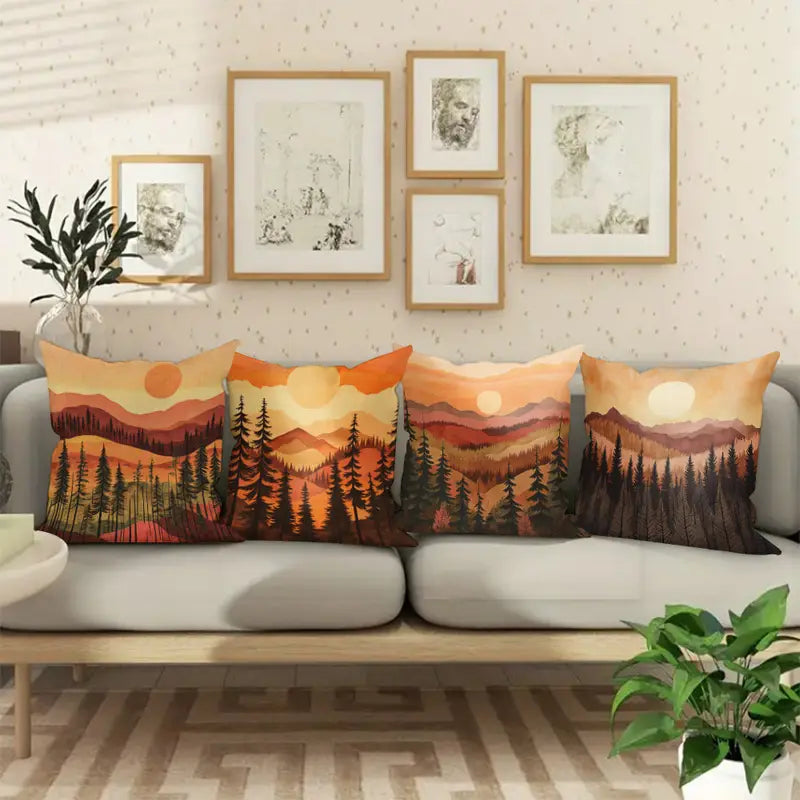 Mountain Sunset Throw Pillow