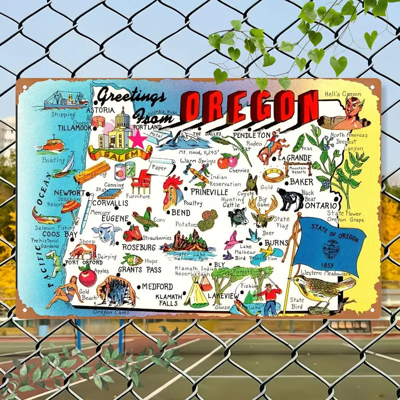 Greetings from Oregon Metal Wall Art