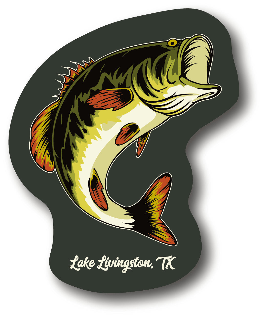 Bass Lake Livingston, TX Sticker
