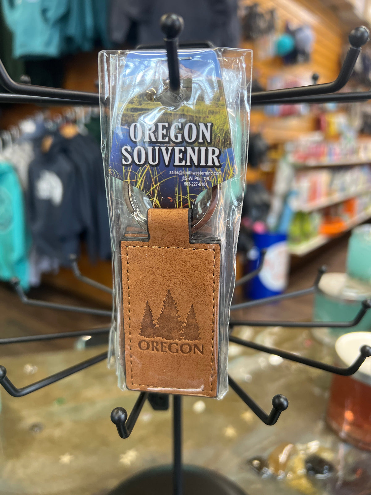 Oregon Leather Keychain