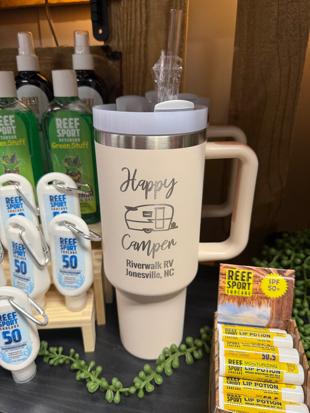 Happy Camper 40 Oz. Tumblers w/ Straw