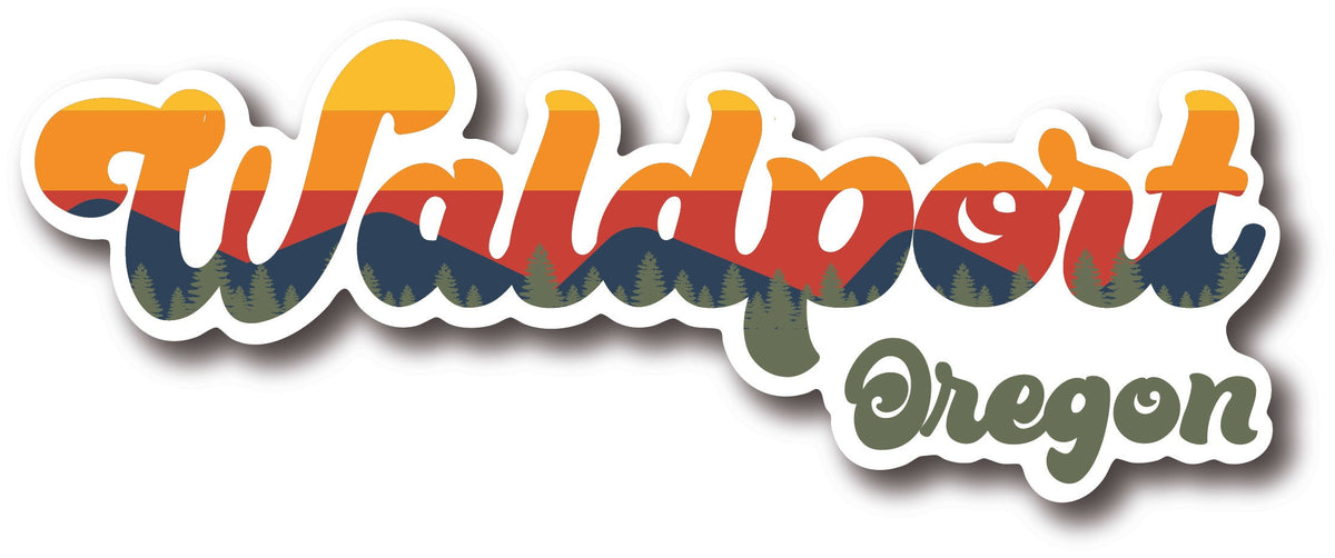 Waldport Retro Sunset Sticker