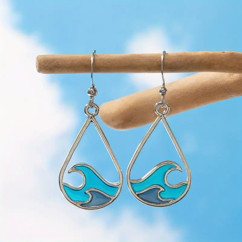 Teardrop Wave Earrings
