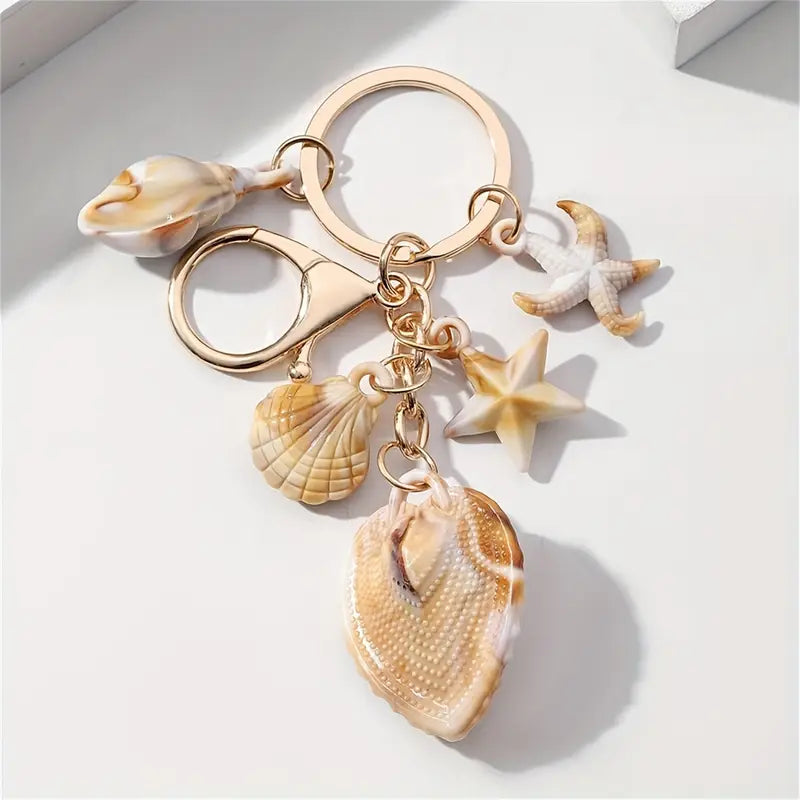 Starfish + Seashells Charms Acrylic Keychain
