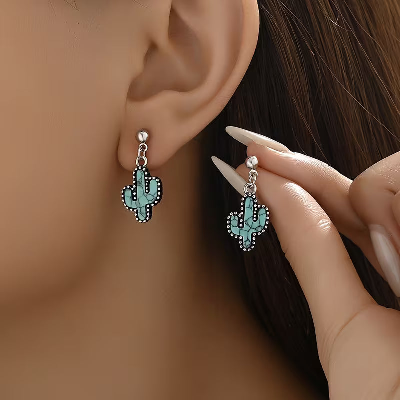 Mini Cactus Earrings