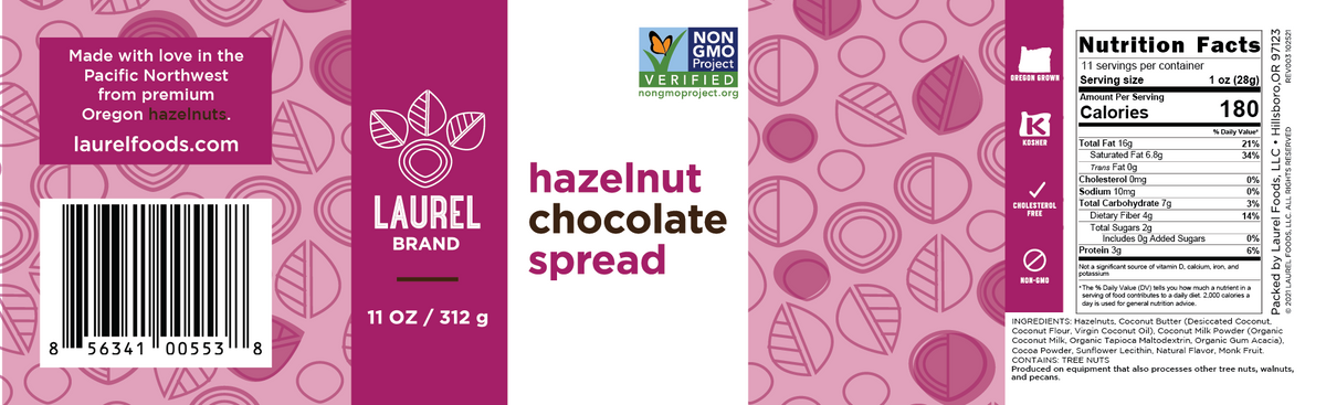 Hazelnut Chocolate Spread, 11 oz Pet Jar