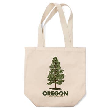 Oregon Pine Tree Organic Cotton Tote Bag