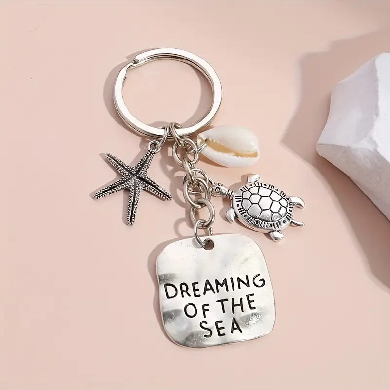 Dreaming of the Sea Metal Keychain