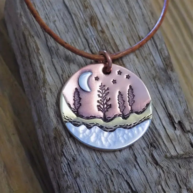 Copper Moon + Stars Necklace