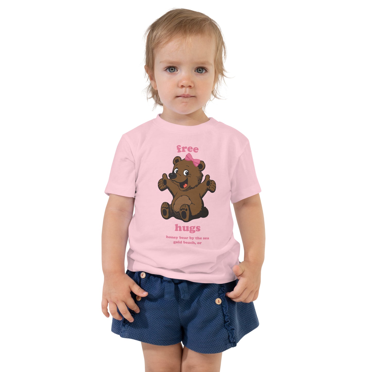 Free Bear Hugs Honey Bear By the Sea Toddler Short Sleeve Tee
