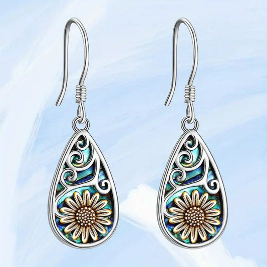 Sunflower Turquoise Earrings