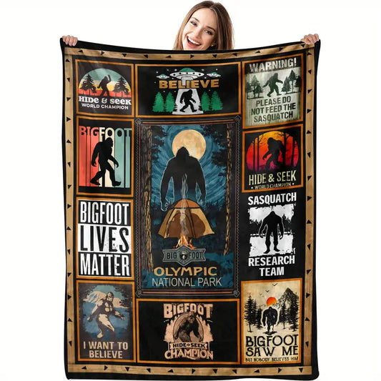 Sasquatch Graphic Slogans Blanket
