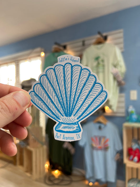 Seashell - LaFitte's Hideout - Port Aransas, TX Sticker