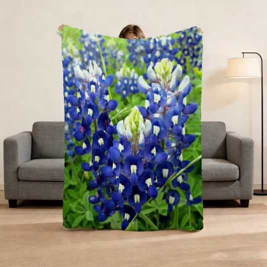 Photo of Bluebonnets Close Up Fleece Blanket (31" x 47")