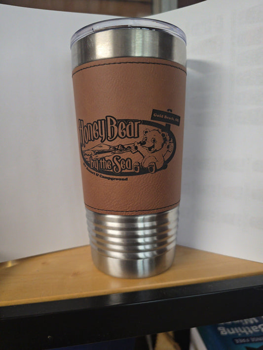 Honey Bear Logo Leatherette Tumbler