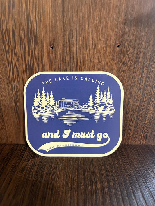 The Lake is Calling Grand Lake O' the Cherokees Sticker
