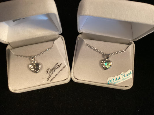 Hematite or Pearl Heart Necklace
