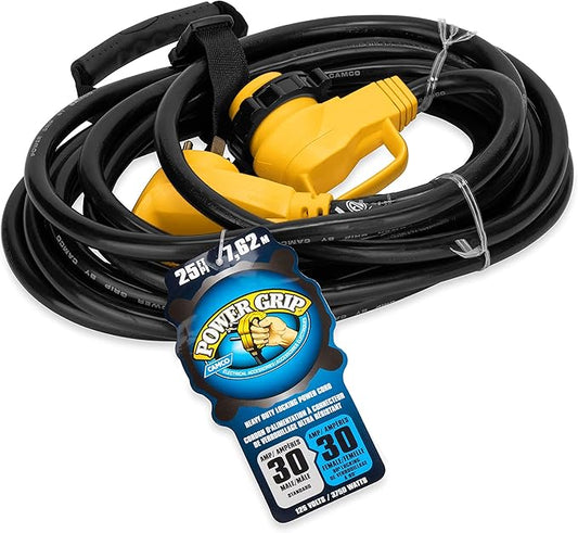 Camco Power Grip 25 Foot 30 Amp RV Extension Cord with Locking End