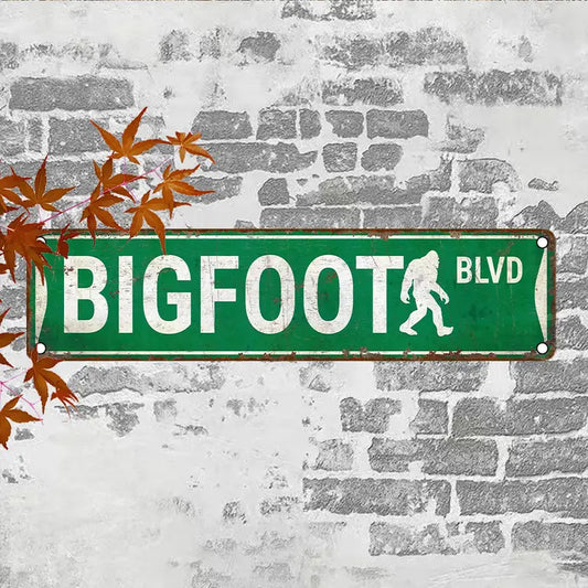Bigfoot Blvd Metal Sign