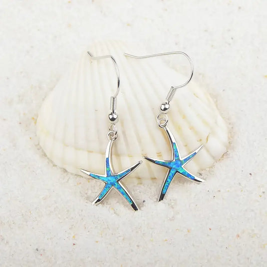 Blue Starfish Earrings