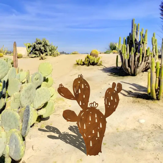 Vintage Cactus Metal Wall Decor