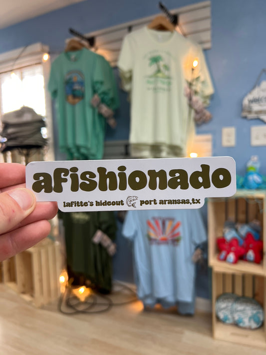 Afishionado - LaFitte's Hideout - Port Aransas, TX Sticker