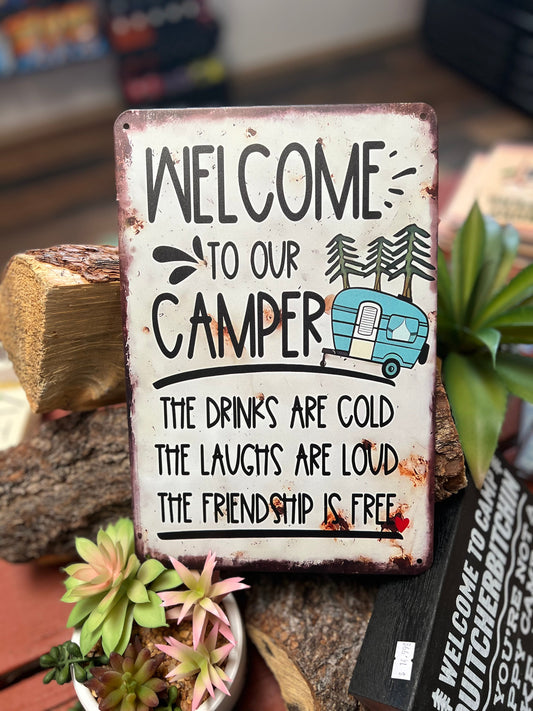 Welcome to Our Camper Wooden Hanging Sign