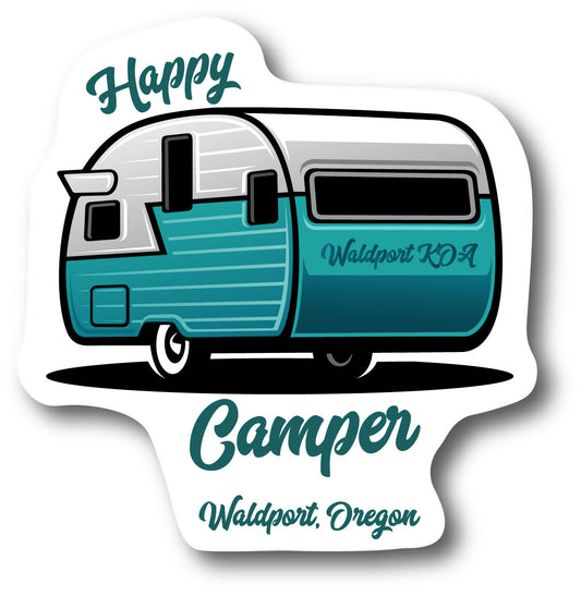 Happy Camper Waldport, Oregon Sticker