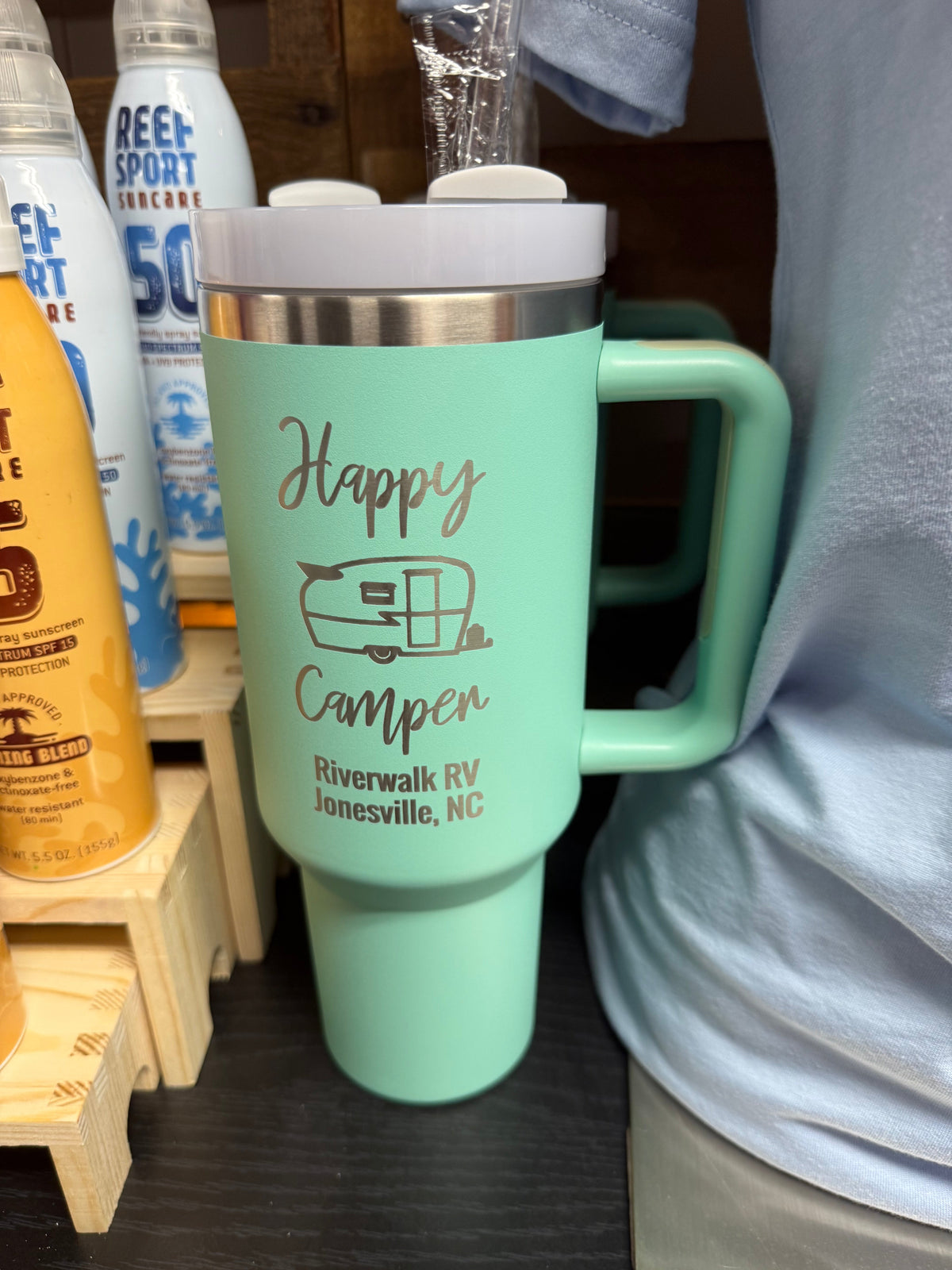 Happy Camper 40 Oz. Tumblers w/ Straw
