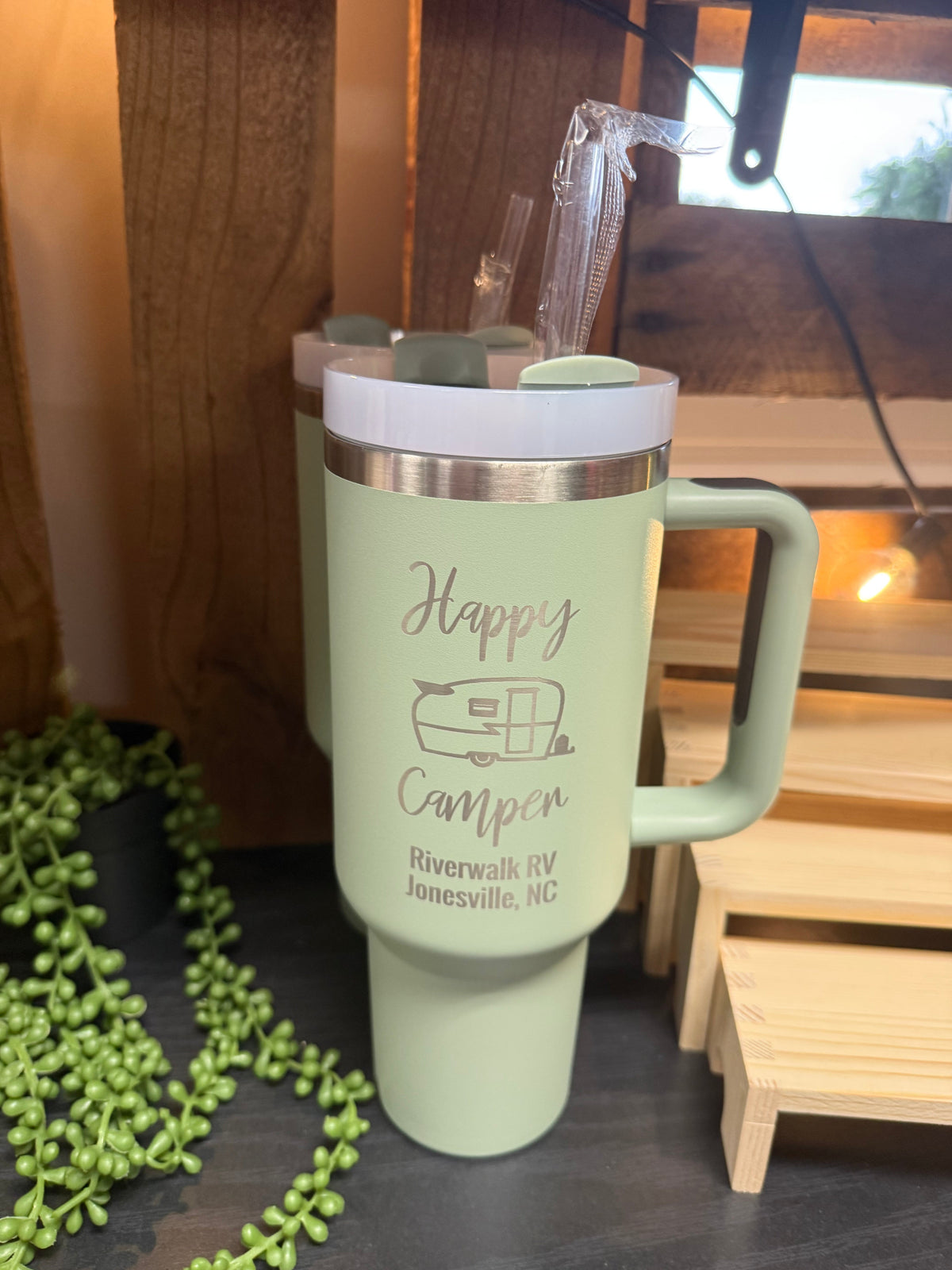 Happy Camper 40 Oz. Tumblers w/ Straw