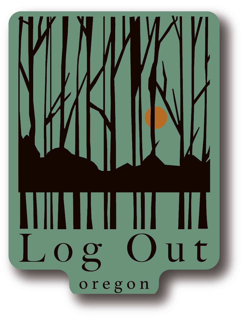 Log Out - Oregon Sticker