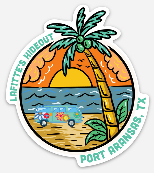 Volkswagen Beach Scene Magnet - LaFitte's Hideout - Port Aransas, TX Magnet