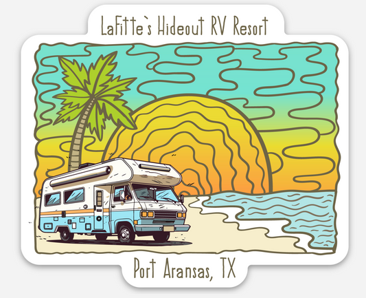 RV at the Beach - LaFitte's Hideout - Port Aransas, TX Magnet