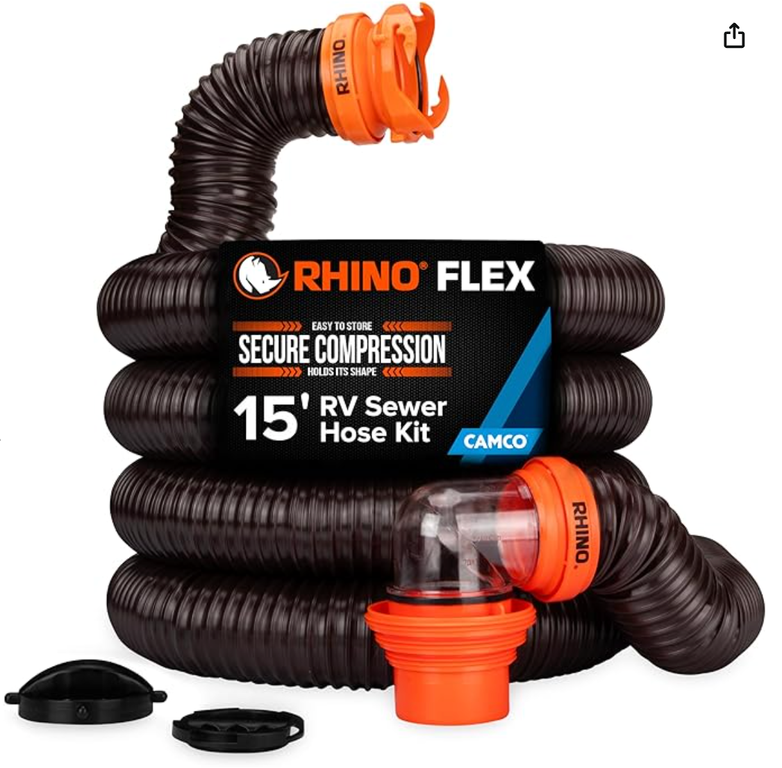 15' RhinoFlex RV Sewer Hose Kit
