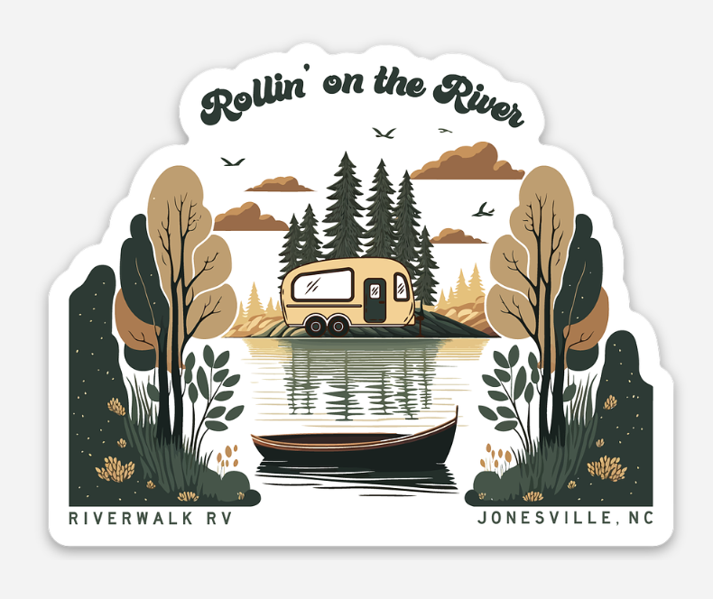 Rollin' on the River - Riverwalk RV - Jonesville, NC Sticker