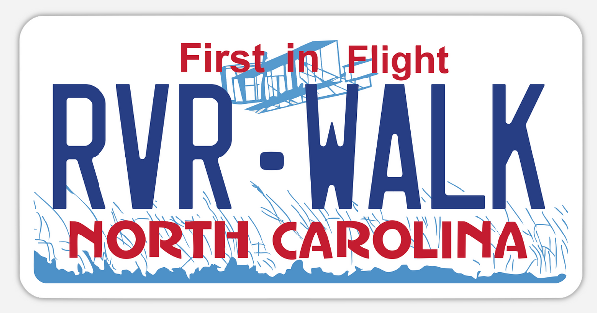 RVR-WALK NC License Plate - Riverwalk RV - Jonesville, NC Sticker