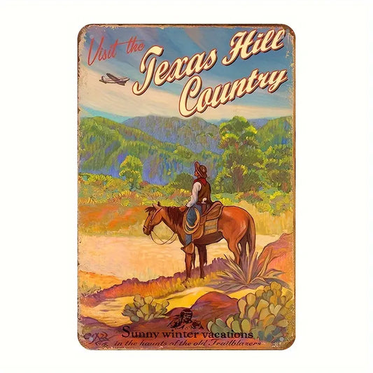 Visit the Texas Hill Country Metal Wall Art