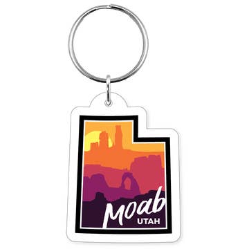+ Utah Outline Recycled Wood Keychain