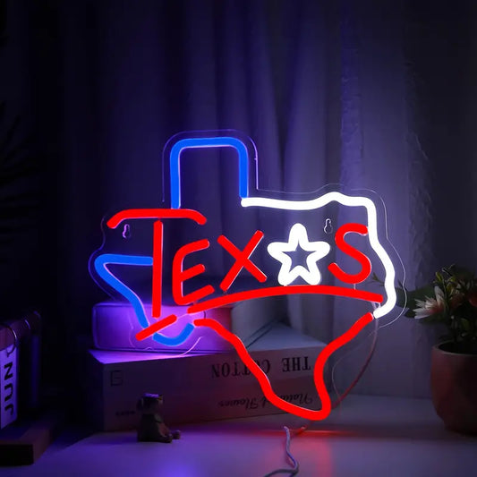 Texas State Outline Neon Sign