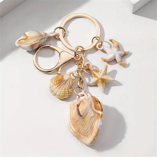 Seashells + Starfish Keychain